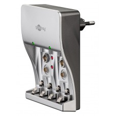 GOOBAY φορτιστής 40902 για μπαταρίες NiMH/CD AΑΑ/AA/9V, ασημί