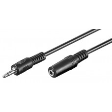 GOOBAY προέκταση καλωδίου ήχου 3.5mm 50090, 3 pin stereo, 5m, μαύρο