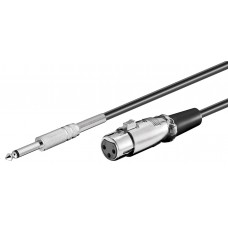 GOOBAY καλώδιο XLR θηλυκό σε 6.3mm αρσενικό 50710, 2-pin mono, 6m, μαύρο