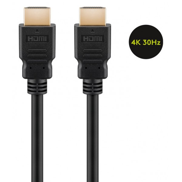 GOOBAY καλώδιο HDMI 51819 με Ethernet, 4K/30Hz, 10.2Gbit/s, 1.5m, μαύρο