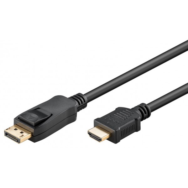 GOOBAY καλώδιο DisplayPort σε HDMI 51959, gold-plated, 4K, 5m, μαύρο