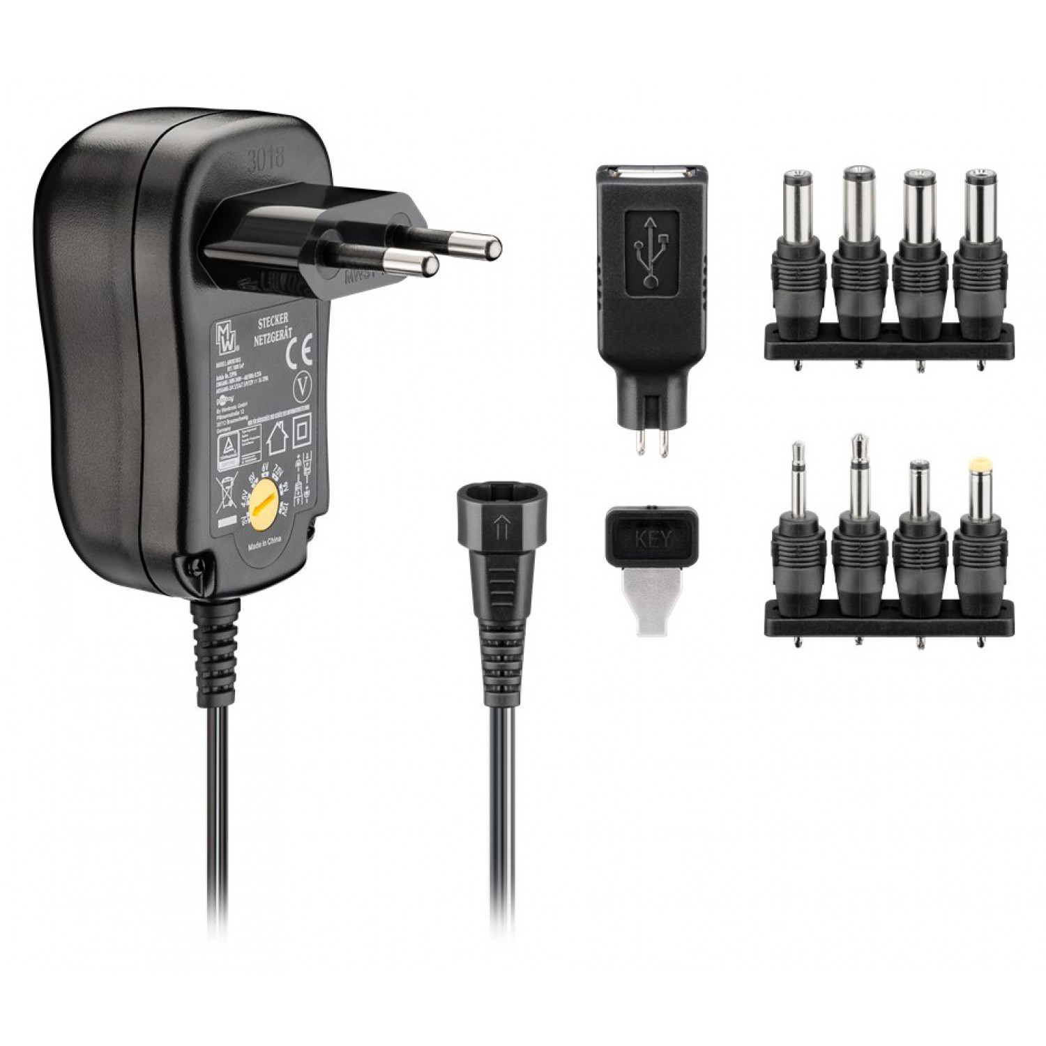 GOOBAY επιτοίχιος φορτιστής 53996, 3V-12V, 12W-1A, 8 tips