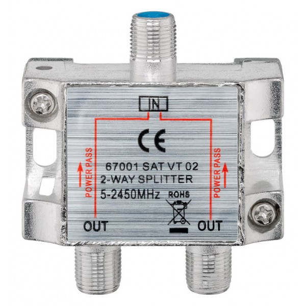 GOOBAY SAT-splitter 67001, 2-way, 5-2450MHz, 7.5 dB GOOBAY SAT-splitter 67001, 2-way, 5-2450MHz, 7.5 dB