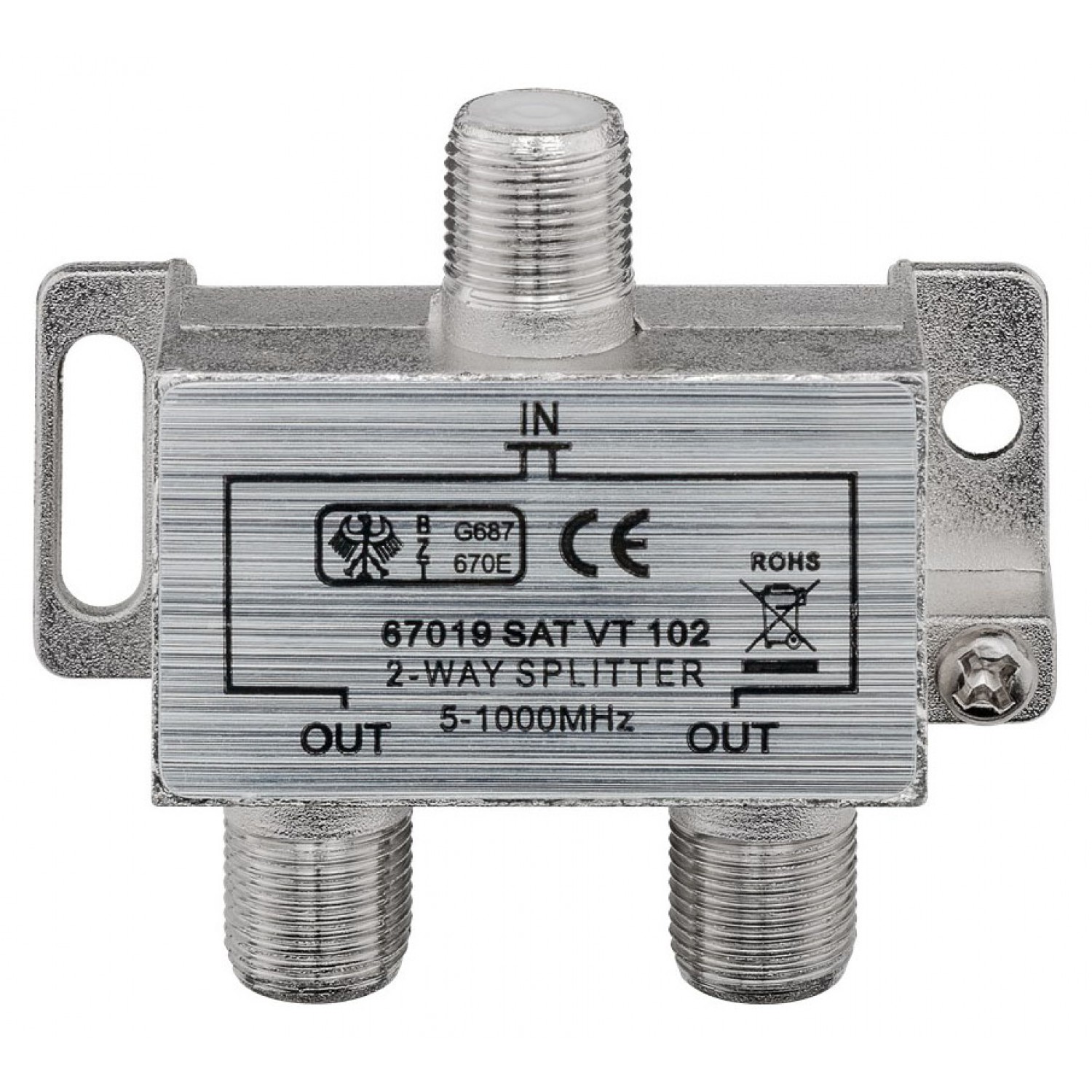 GOOBAY CATV splitter 67019, 2-way, 5 MHz - 1000 MHz, 3.7 dB GOOBAY CATV splitter 67019, 2-way, 5 MHz - 1000 MHz, 3.7 dB