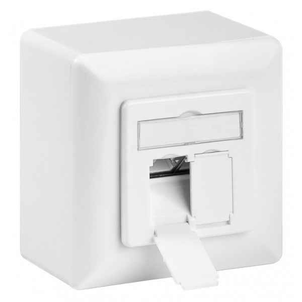 GOOBAY επιτοίχια πρίζα CAT 6a 68572, 2x RJ45, 80x80mm, λευκή GOOBAY επιτοίχια πρίζα CAT 6a 68572, 2x RJ45, 80x80mm, λευκή