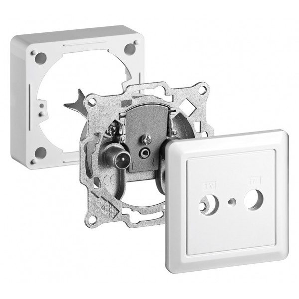 GOOBAY επιτοίχια πρίζα κεραίας 68851, TV & FM, λευκό GOOBAY επιτοίχια πρίζα κεραίας 68851, TV & FM, λευκό