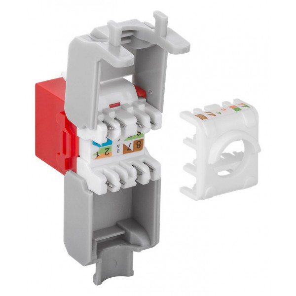 GOOBAY Keystone module RJ45 CAT 6A 90689, UTP, κόκκινο GOOBAY Keystone module RJ45 CAT 6A 90689, UTP, κόκκινο