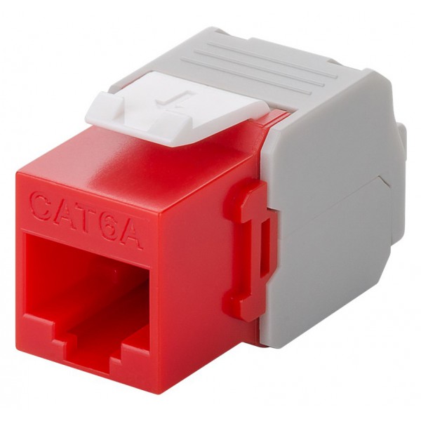 GOOBAY Keystone module RJ45 CAT 6A 90689, UTP, κόκκινο GOOBAY Keystone module RJ45 CAT 6A 90689, UTP, κόκκινο