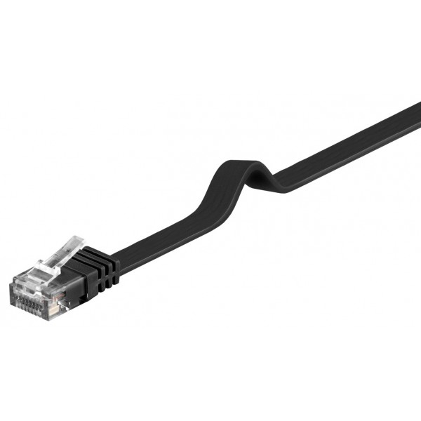 GOOBAY καλώδιο δικτύου 95387, CAT 6 U/UTP, flat, copper, 5m, μαύρο GOOBAY καλώδιο δικτύου 95387, CAT 6 U/UTP, flat, copper, 5m, μαύρο