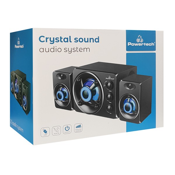 POWERTECH ηχεία Crystal sound PT-841, 2.1, 5W + 2x 3W, 3.5mm, μαύρα POWERTECH ηχεία Crystal sound PT-841, 2.1, 5W + 2x 3W, 3.5mm, μαύρα