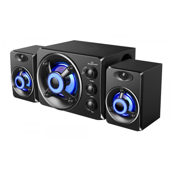 POWERTECH ηχεία Crystal sound PT-841, 2.1, 5W + 2x 3W, 3.5mm, μαύρα POWERTECH ηχεία Crystal sound PT-841, 2.1, 5W + 2x 3W, 3.5mm, μαύρα