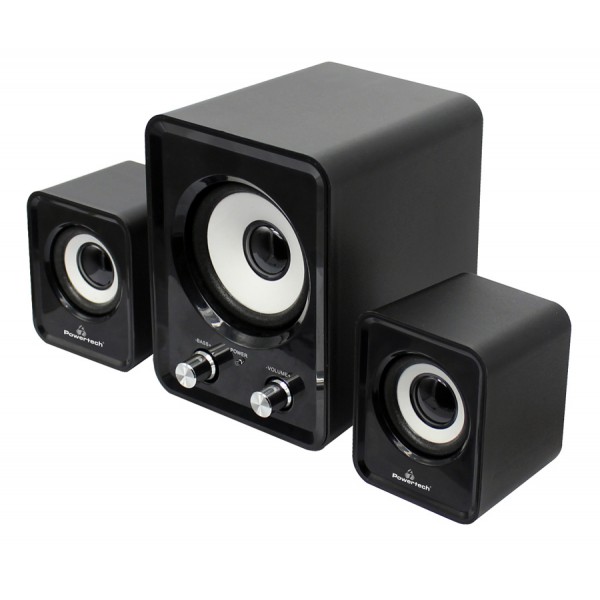 POWERTECH ηχεία Essential sound PT-843, 2.1, 5W + 2x 3W, 3.5mm, μαύρα POWERTECH ηχεία Essential sound PT-843, 2.1, 5W + 2x 3W, 3.5mm, μαύρα