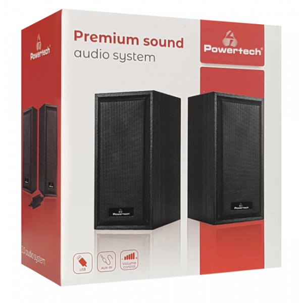 POWERTECH ηχεία Premium sound PT-845, 2x 3W, 3.5mm, μαύρα POWERTECH ηχεία Premium sound PT-845, 2x 3W, 3.5mm, μαύρα