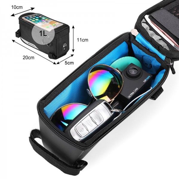 WOZINSKY τσαντάκι ποδηλάτου WBB6BK με θήκη κινητού 6.5