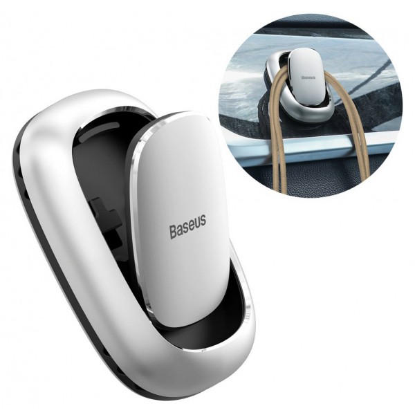 BASEUS γάντζος μικροαντικειμένων για αυτοκίνητο ACGGJK-0S, ασημί, 2τμχ