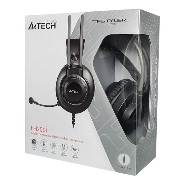 A4TECH Headset FH200i, 3.5mm, 50mm ακουστικά, μαύρα A4TECH Headset FH200i, 3.5mm, 50mm ακουστικά, μαύρα