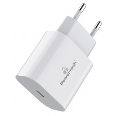 POWERTECH Φορτιστής Τοίχου PT-923, 1x USB Type-C, PD 20W, 3A, λευκός