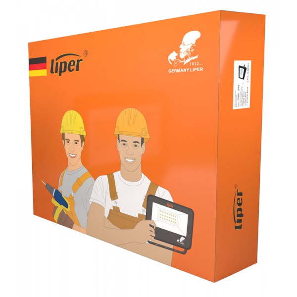 LIPER LED προβολέας LPFL-20BS01 20W, 4000K, 1650lm, IP66, 220V, μαύρος