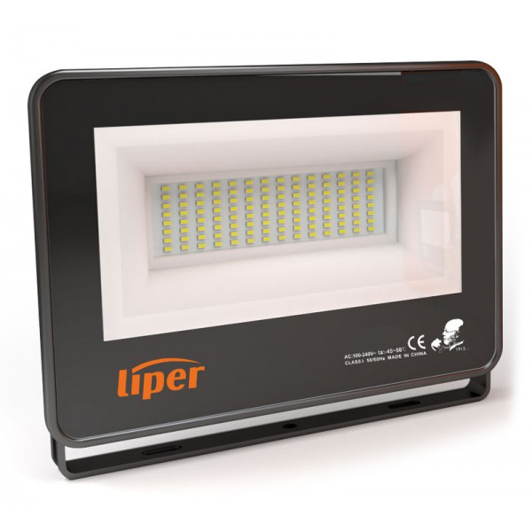 LIPER LED προβολέας LPFL-50BS01 50W, 4000K, 4000lm, IP66, 220V, μαύρος LIPER LED προβολέας LPFL-50BS01 50W, 4000K, 4000lm, IP66, 220V, μαύρος