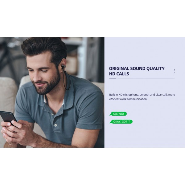 CELEBRAT bluetooth earphones A20 με μαγνήτη, 10mm, BT 5.0, λευκά