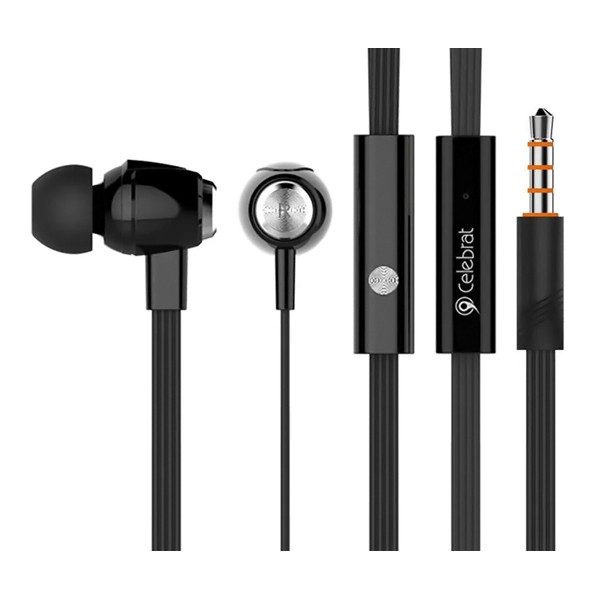 CELEBRAT earphones με μικρόφωνο G9, on/off, 10mm, 3.5mm, 1.2m, μαύρα CELEBRAT earphones με μικρόφωνο G9, on/off, 10mm, 3.5mm, 1.2m, μαύρα
