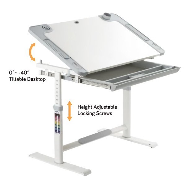 BRATECK σετ παιδικό γραφείο και καρέκλα B301, ρυθμιζόμενο, γκρι BRATECK σετ παιδικό γραφείο και καρέκλα B301, ρυθμιζόμενο, γκρι