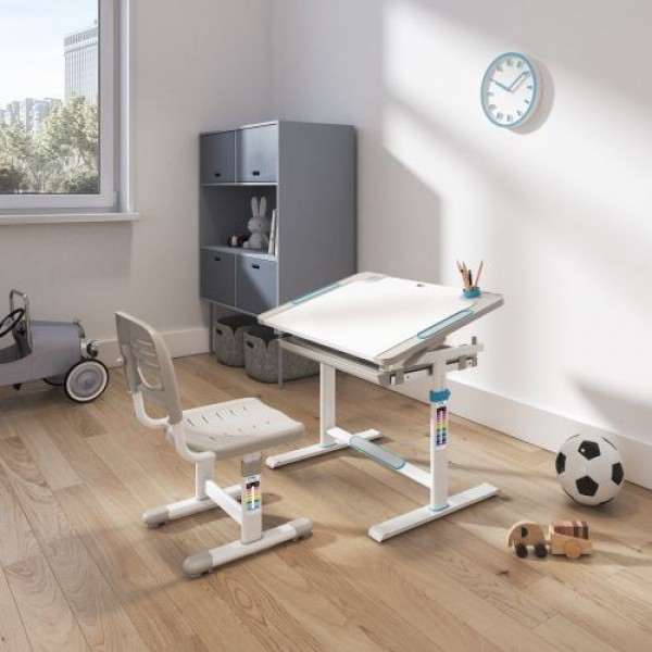 BRATECK σετ παιδικό γραφείο και καρέκλα B301, ρυθμιζόμενο, γκρι BRATECK σετ παιδικό γραφείο και καρέκλα B301, ρυθμιζόμενο, γκρι
