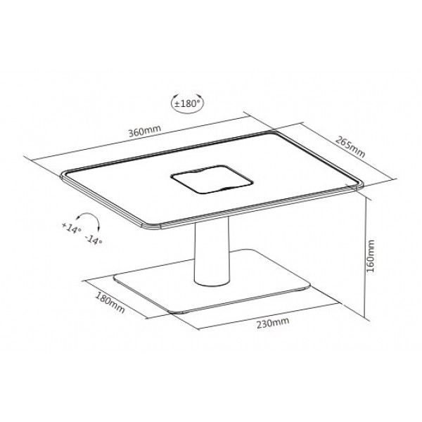 BRATECK βάση projector γραφείου PRS-01, 10kg
