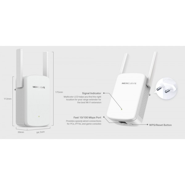 MERCUSYS Wi-Fi Range Extender ME30, 1200Mbps, Ver. 1.0 MERCUSYS Wi-Fi Range Extender ME30, 1200Mbps, Ver. 1.0