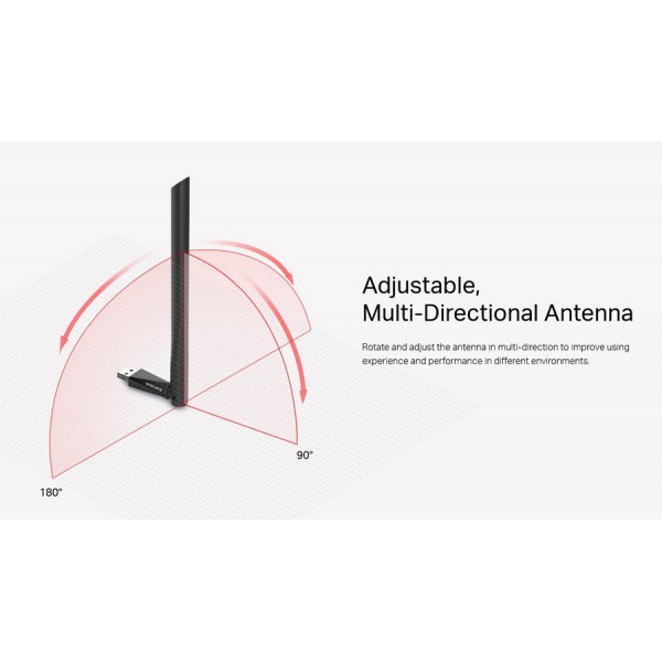 MERCUSYS Wireless USB Adapter MU6H, 5dBi, AC650, Dual Band, Ver. 1.0