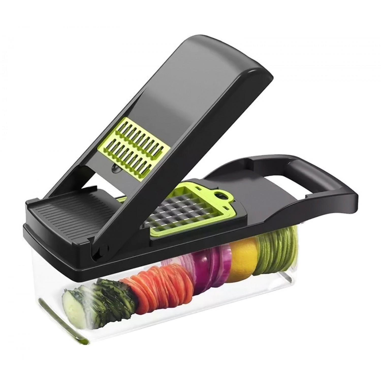 Πολυκόφτης λαχανικών με δοχείο CLN-0024, 6 εξαρτήματα κοπής, γκρι