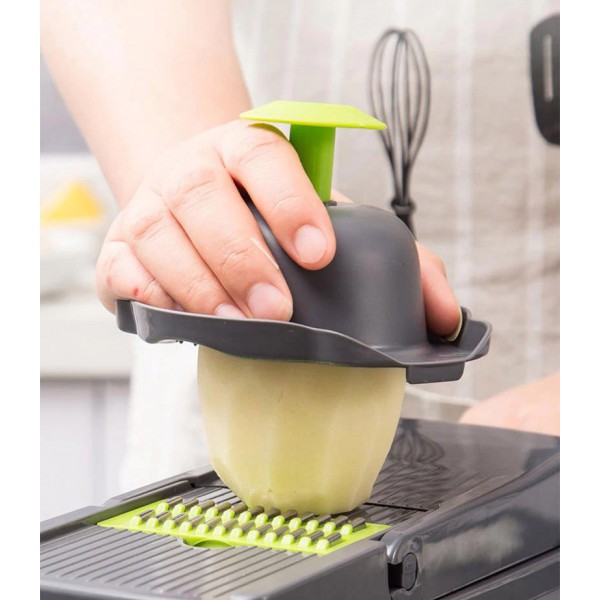 Πολυκόφτης λαχανικών με δοχείο CLN-0024, 6 εξαρτήματα κοπής, γκρι