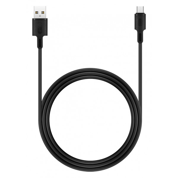 ROCKROSE καλώδιο USB σε Micro USB Beta AM, 2.4A 12W, 1m, μαύρο