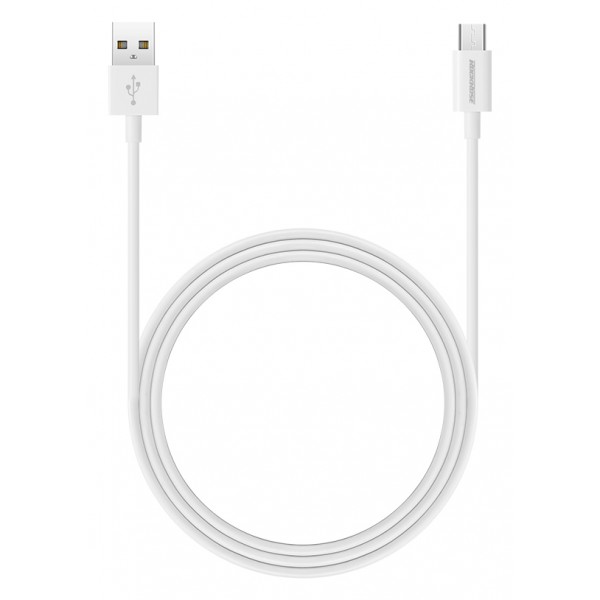 ROCKROSE καλώδιο USB σε Micro USB Zeta AM, 2.4A 12W, 1m, λευκό