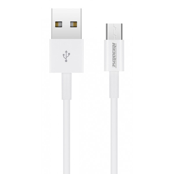 ROCKROSE καλώδιο USB σε Micro USB Zeta AM, 2.4A 12W, 1m, λευκό