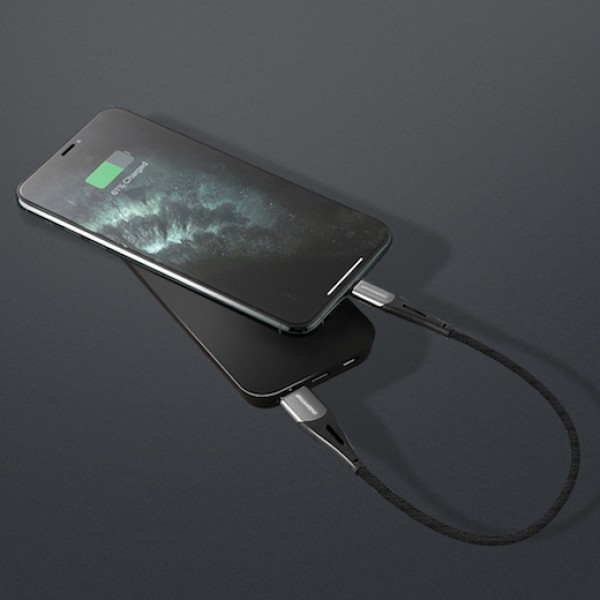 ROCKROSE καλώδιο USB σε Micro USB Diesel AM Mini, 2.4A 12W, 30cm, μαύρο