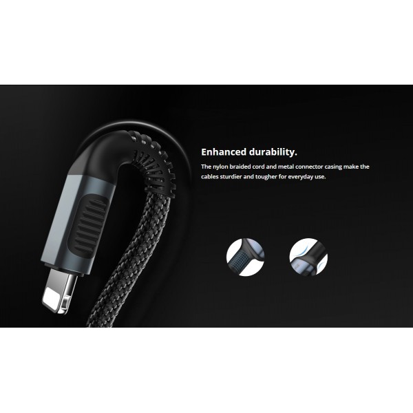 ROCKROSE καλώδιο USB σε Micro USB Armour AM, 2.4A 12W, 1m, μαύρο-μπλε