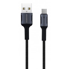 ROCKROSE καλώδιο USB σε Micro USB Armour AM, 2.4A 12W, 1m, μαύρο-μπλε