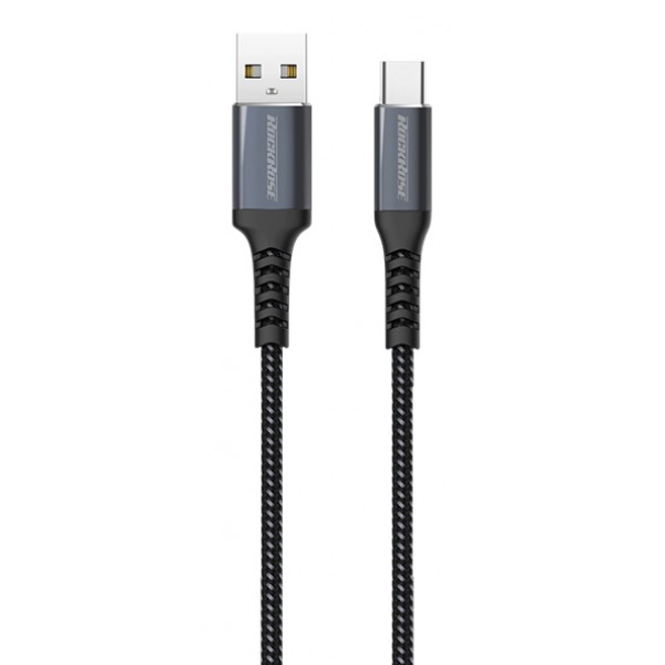 ROCKROSE καλώδιο USB σε USB Type-C Powerline AC, 3A 15W, 1m, μαύρο-μπλε ROCKROSE καλώδιο USB σε USB Type-C Powerline AC, 3A 15W, 1m, μαύρο-μπλε