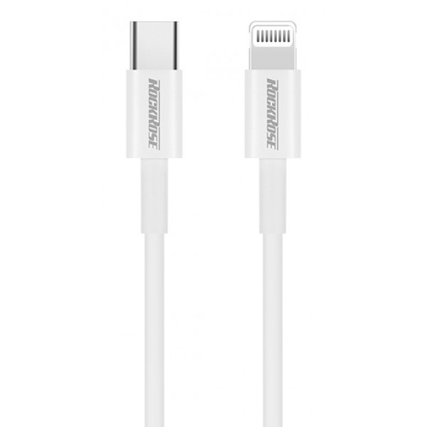 ROCKROSE καλώδιο Type-C σε Lightning IVORY CL, 18W PD, MFi, 1m, λευκό