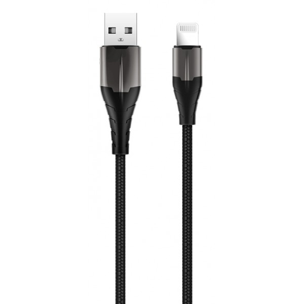 ROCKROSE καλώδιο USB σε Lightning Knight AL, 12W, MFi, 1m, μαύρο-γκρι