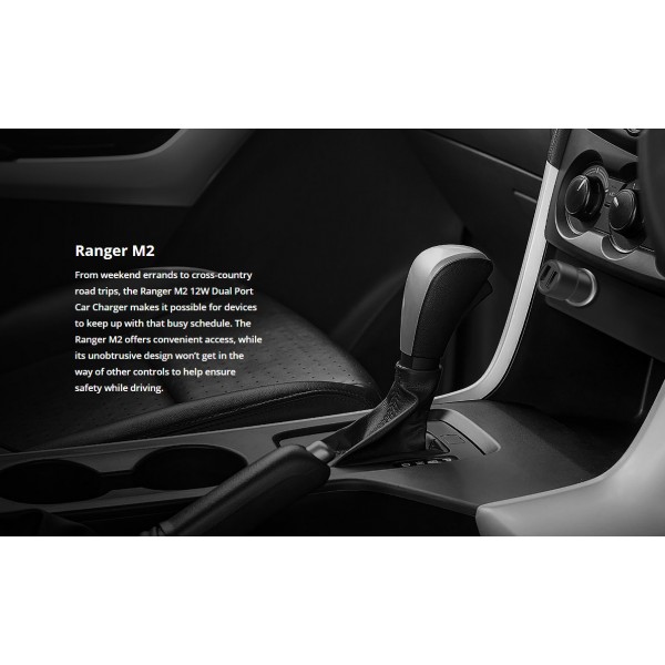 ROCKROSE φορτιστής αυτοκινήτου Ranger M2, 2x USB, 12W, 2.4A, μαύρος ROCKROSE φορτιστής αυτοκινήτου Ranger M2, 2x USB, 12W, 2.4A, μαύρος
