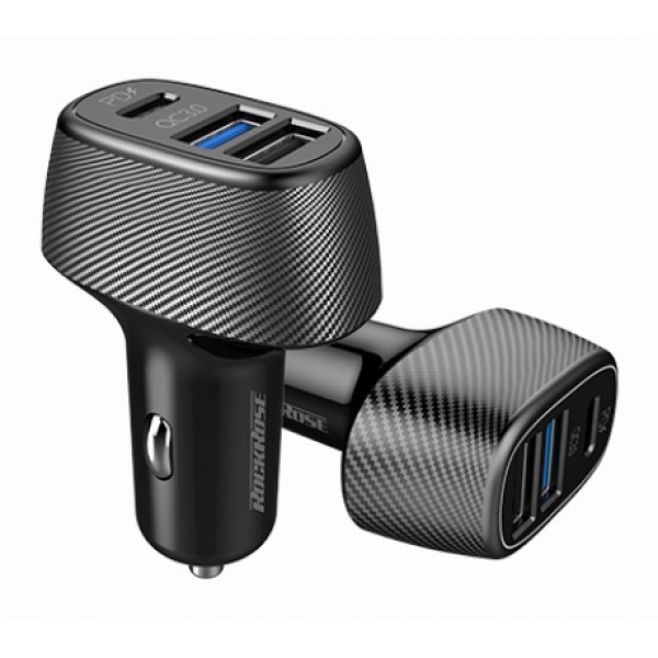 ROCKROSE φορτιστής αυτοκινήτου Safari PQ2, 3x USB, 42W, 3A, μαύρος ROCKROSE φορτιστής αυτοκινήτου Safari PQ2, 3x USB, 42W, 3A, μαύρος
