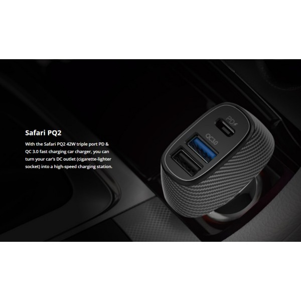 ROCKROSE φορτιστής αυτοκινήτου Safari PQ2, 3x USB, 42W, 3A, μαύρος ROCKROSE φορτιστής αυτοκινήτου Safari PQ2, 3x USB, 42W, 3A, μαύρος