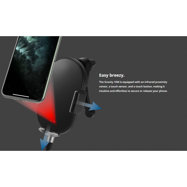 ROCKROSE ασύρματος φορτιστής & βάση αυτοκινήτου Gravity 10M, 10W, μαύρο ROCKROSE ασύρματος φορτιστής & βάση αυτοκινήτου Gravity 10M, 10W, μαύρο