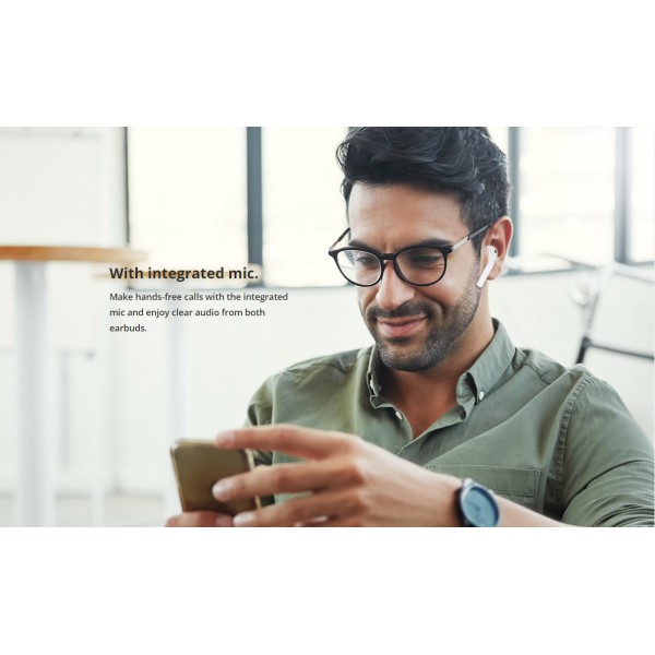 ROCKROSE earbuds Opera II με θήκη φόρτισης, True Wireless, λευκά