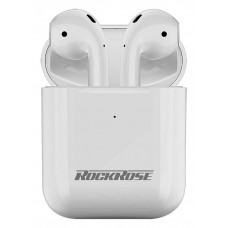 ROCKROSE earbuds Opera II με θήκη φόρτισης, True Wireless, λευκά