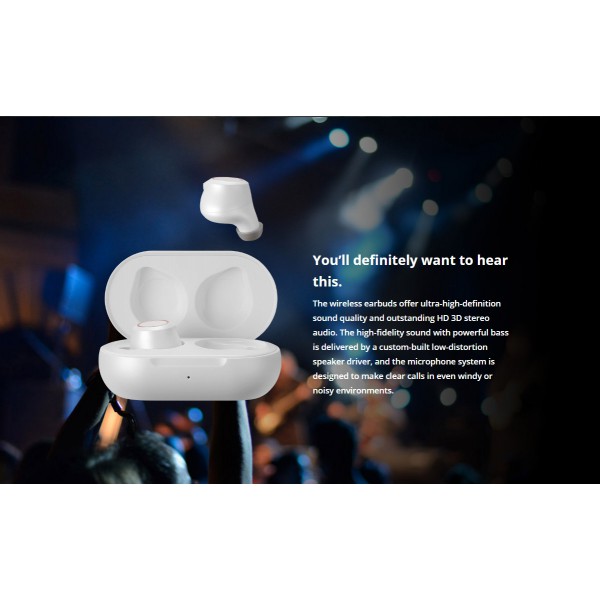 ROCKROSE earbuds Opera III με θήκη φόρτισης, True Wireless, λευκά