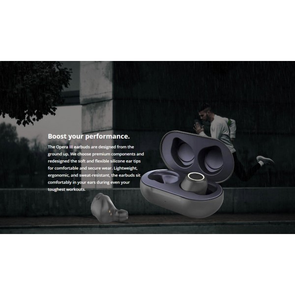 ROCKROSE earbuds Opera III με θήκη φόρτισης, True Wireless, μαύρα ROCKROSE earbuds Opera III με θήκη φόρτισης, True Wireless, μαύρα