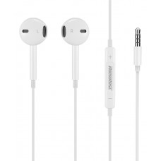 ROCKROSE earphones με μικρόφωνο Solo MC, 3.5mm, 1.2m, λευκά